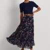 Jupes en georgette froissée à fleurs Ralph Lauren pour femmes Jupes en georgette froissée à fleurs Ralph Lauren pour femmes