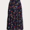 Jupes en georgette froissée à fleurs Ralph Lauren pour femmes Jupes en georgette froissée à fleurs Ralph Lauren pour femmes