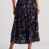 Jupes en georgette froissée à fleurs Ralph Lauren pour femmes Jupes en georgette froissée à fleurs Ralph Lauren pour femmes