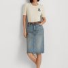 Jupes en jean bleu clair Ralph Lauren pour femmes Jupes en jean bleu clair Ralph Lauren pour femmes