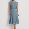 Jupes en tricot de lin et de coton bleu Ralph Lauren pour femme