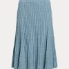 Jupes en tricot de lin et de coton bleu Ralph Lauren pour femme