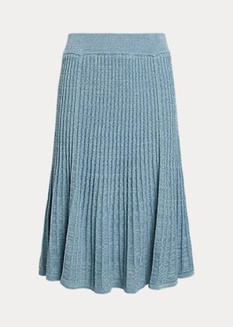 Jupes en tricot de lin et de coton bleu Ralph Lauren pour femme