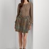 Jupes en tweed multicolores à franges et carreaux Ralph Lauren pour femmes