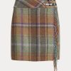 Jupes en tweed multicolores à franges et carreaux Ralph Lauren pour femmes