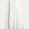 Jupes mi-longues blanches en lin à œillets Ralph Lauren pour femme Jupes mi-longues blanches en lin à œillets Ralph Lauren pour femme