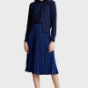 Jupes mi-longues plissées bleues Ralph Lauren pour femmes Jupes mi-longues plissées bleues Ralph Lauren pour femmes