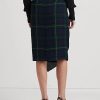 Jupes multicolores en georgette à carreaux Ralph Lauren pour femmes, avec bordure à boucle Jupes multicolores en georgette à carreaux Ralph Lauren pour femmes, avec bordure à boucle