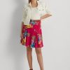 Jupes multicolores en georgette florale Ralph Lauren pour femmes