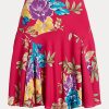 Jupes multicolores en georgette florale Ralph Lauren pour femmes