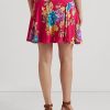 Jupes multicolores en georgette florale Ralph Lauren pour femmes