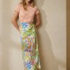 Jupes multicolores en voile de lin imprimé Danyelle Ralph Lauren pour femmes