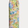Jupes multicolores en voile de lin imprimé Danyelle Ralph Lauren pour femmes