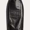 Jupes noires en cuir de chèvre gaufré Ralph Lauren Cynthia pour femmes