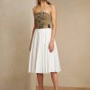 Jupes plissées blanches en lin mélangé Ralph Lauren Arnav pour femmes Jupes plissées blanches en lin mélangé Ralph Lauren Arnav pour femmes