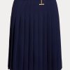 Jupes plissées en georgette bleu marine Ralph Lauren pour femme Jupes plissées en georgette bleu marine Ralph Lauren pour femme