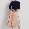 Jupes plissées en mousseline métallisée rose Ralph Lauren pour femmes Jupes plissées en mousseline métallisée rose Ralph Lauren pour femmes
