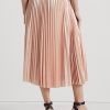 Jupes plissées en mousseline métallisée rose Ralph Lauren pour femmes Jupes plissées en mousseline métallisée rose Ralph Lauren pour femmes