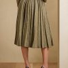 Jupes plissées en sergé brisé Olive Ralph Lauren Arnav pour femmes