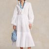 Jupes trapèze blanches à ourlet plissé et cordon de serrage Ralph Lauren pour femmes Jupes trapèze blanches à ourlet plissé et cordon de serrage Ralph Lauren pour femmes