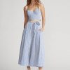 Jupes trapèze en coton rayé blanc/bleu Ralph Lauren pour femme Jupes trapèze en coton rayé blanc/bleu Ralph Lauren pour femme