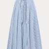 Jupes trapèze en coton rayé blanc/bleu Ralph Lauren pour femme Jupes trapèze en coton rayé blanc/bleu Ralph Lauren pour femme