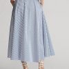 Jupes trapèze en coton rayé blanc/bleu Ralph Lauren pour femme Jupes trapèze en coton rayé blanc/bleu Ralph Lauren pour femme