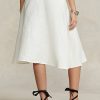 Jupes trapèze en lin blanches Ralph Lauren pour femmes Jupes trapèze en lin blanches Ralph Lauren pour femmes