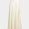 Jupes trapèze en satin crème Ralph Lauren pour femme