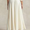 Jupes trapèze en satin crème Ralph Lauren pour femme