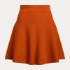 Jupes évasées orange Ralph Lauren en laine mérinos mélangée pour femme
