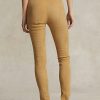 Leggings en daim et peau d&rsquo;agneau Ralph Lauren kaki pour femme