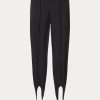 Leggings noirs en maille point de Rome extensible à pinces Ralph Lauren pour femme