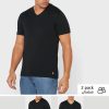 Lot de 2 t-shirts noirs à col en V pour homme Ralph Lauren Essential Lot de 2 t-shirts noirs à col en V pour homme Ralph Lauren Essential