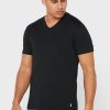 Lot de 2 t-shirts noirs à col en V pour homme Ralph Lauren Essential Lot de 2 t-shirts noirs à col en V pour homme Ralph Lauren Essential