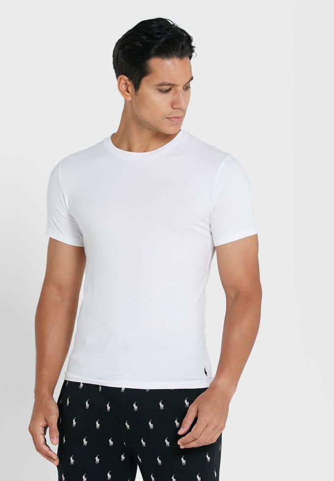 Lot de 2 t-shirts ras du cou essentiels blancs Ralph Lauren pour homme Lot de 2 t-shirts ras du cou essentiels blancs Ralph Lauren pour homme