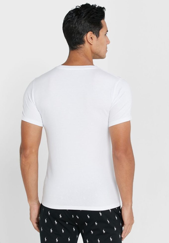 Lot de 2 t-shirts ras du cou essentiels blancs Ralph Lauren pour homme Lot de 2 t-shirts ras du cou essentiels blancs Ralph Lauren pour homme