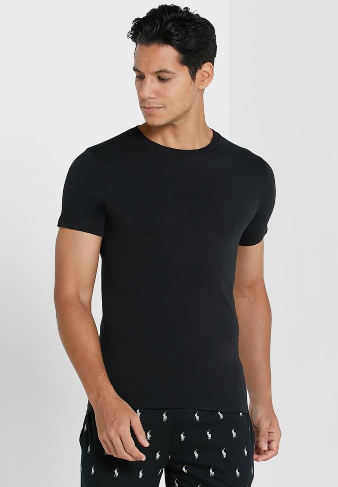 Lot de 2 t-shirts ras du cou essentiels noirs Ralph Lauren pour homme Lot de 2 t-shirts ras du cou essentiels noirs Ralph Lauren pour homme