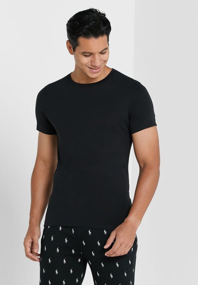 Lot de 2 t-shirts ras du cou essentiels noirs Ralph Lauren pour homme Lot de 2 t-shirts ras du cou essentiels noirs Ralph Lauren pour homme