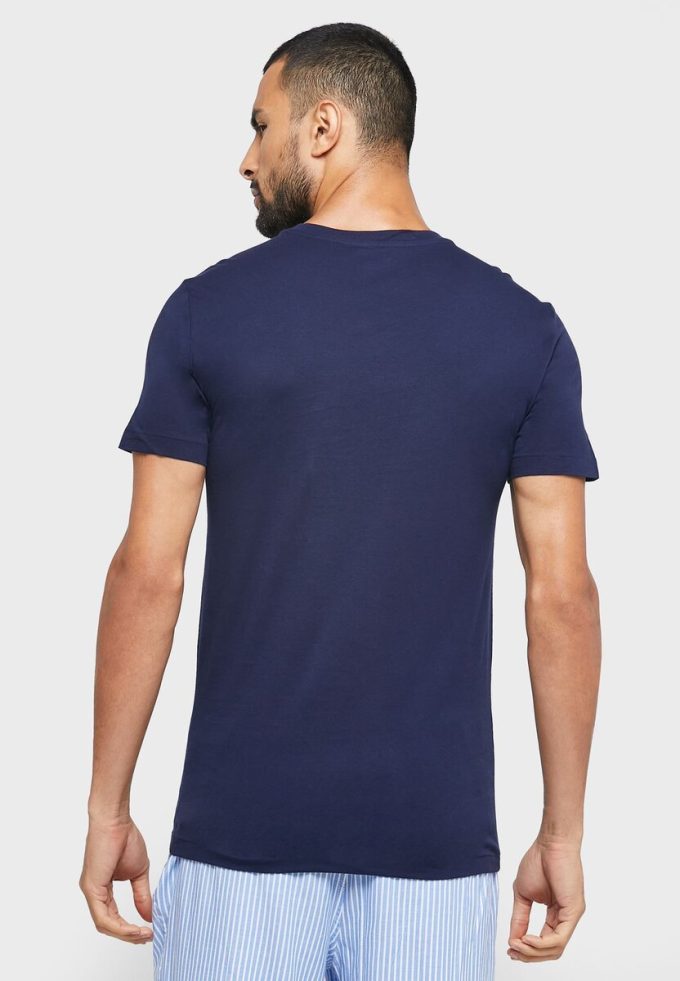 Lot de 3 t-shirts ras du cou assortis bleu marine Ralph Lauren pour homme Lot de 3 t-shirts ras du cou assortis bleu marine Ralph Lauren pour homme