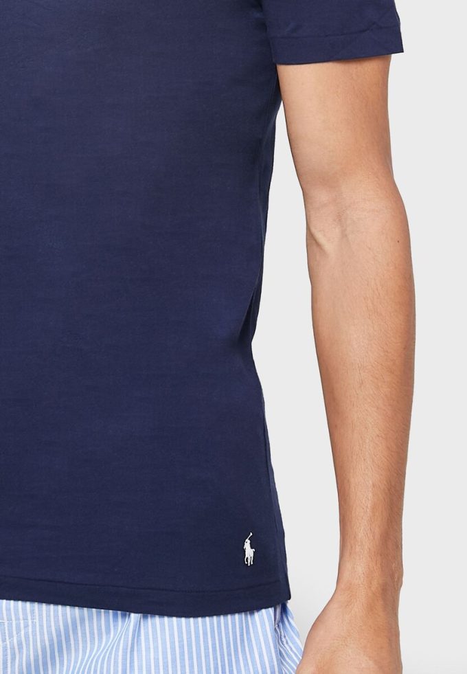 Lot de 3 t-shirts ras du cou assortis bleu marine Ralph Lauren pour homme Lot de 3 t-shirts ras du cou assortis bleu marine Ralph Lauren pour homme