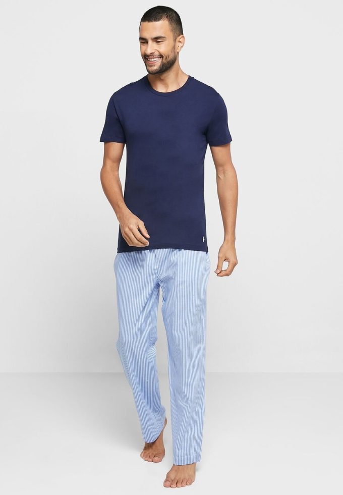 Lot de 3 t-shirts ras du cou assortis bleu marine Ralph Lauren pour homme Lot de 3 t-shirts ras du cou assortis bleu marine Ralph Lauren pour homme