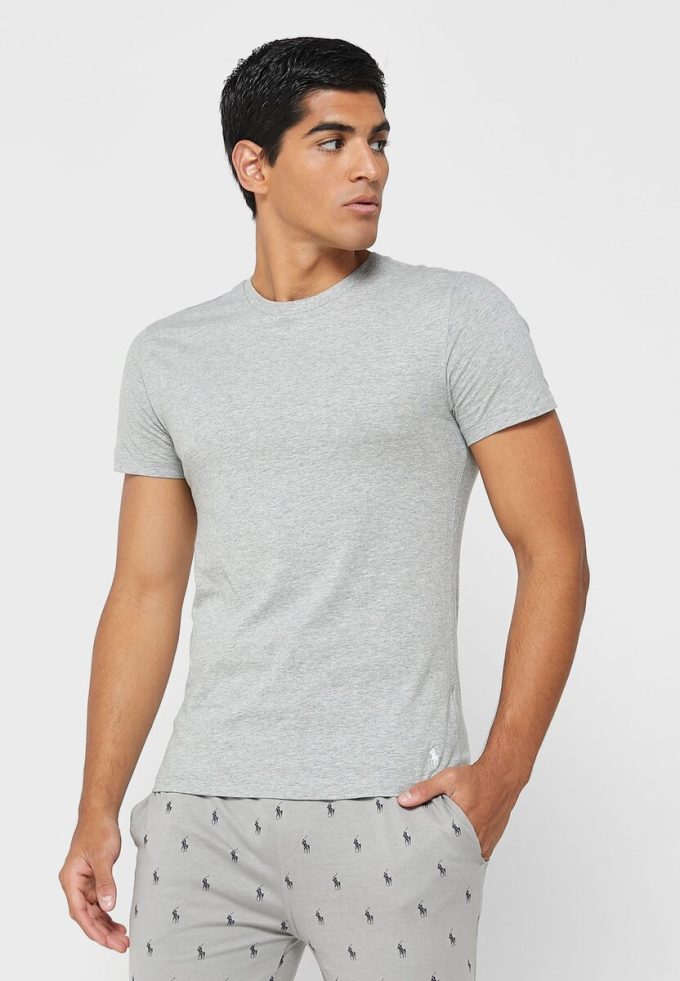 Lot de 3 t-shirts ras du cou gris assortis pour homme Ralph Lauren