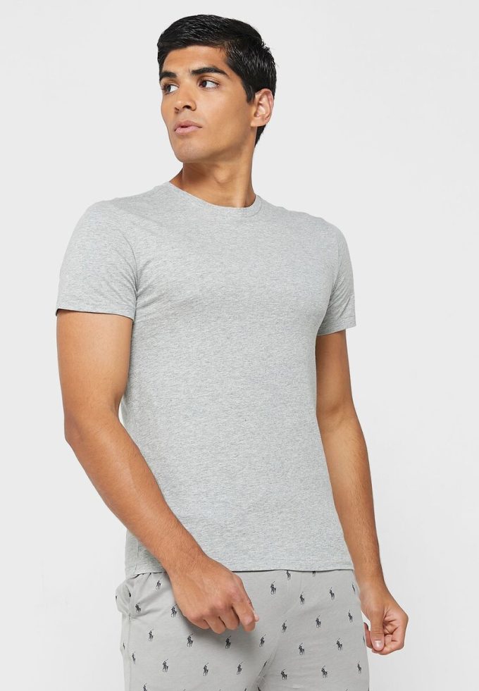 Lot de 3 t-shirts ras du cou gris assortis pour homme Ralph Lauren