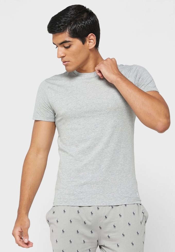 Lot de 3 t-shirts ras du cou gris assortis pour homme Ralph Lauren