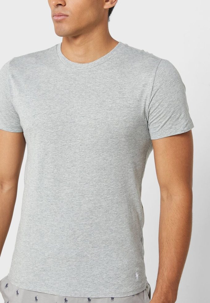 Lot de 3 t-shirts ras du cou gris assortis pour homme Ralph Lauren
