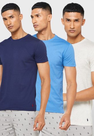Lot de 3 t-shirts ras du cou multicolores pour homme Ralph Lauren