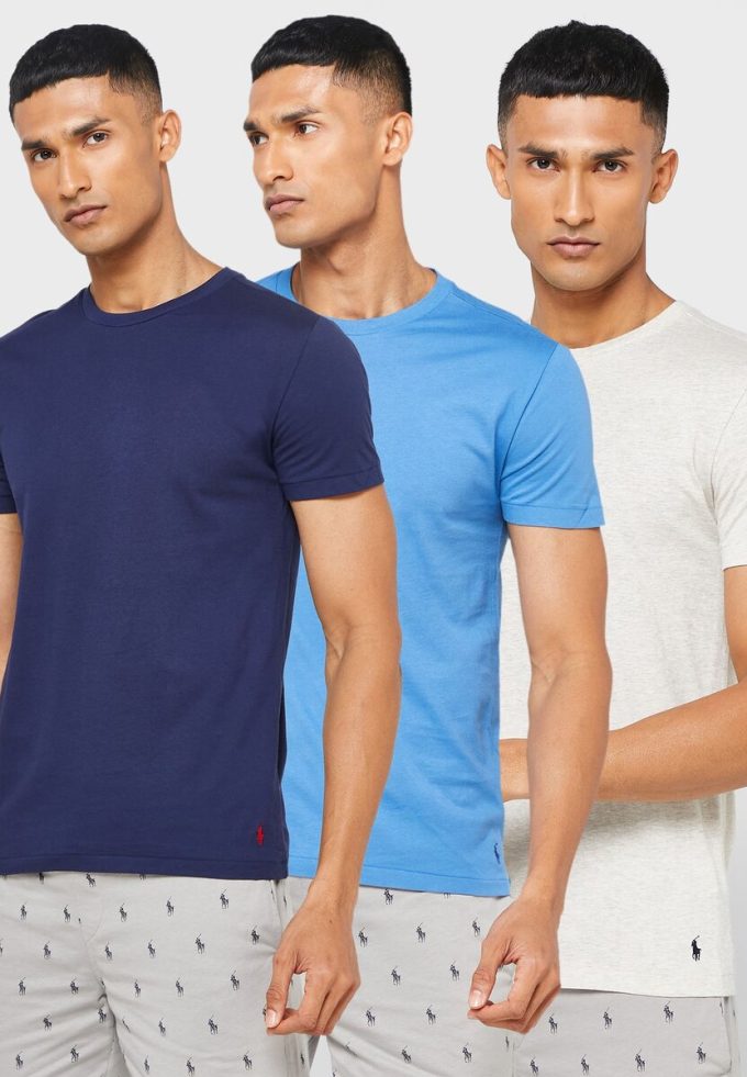 Lot de 3 t-shirts ras du cou multicolores pour homme Ralph Lauren
