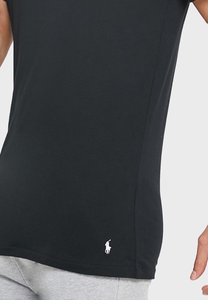 Lot de 3 t-shirts ras du cou noirs assortis pour homme Ralph Lauren Lot de 3 t-shirts ras du cou noirs assortis pour homme Ralph Lauren