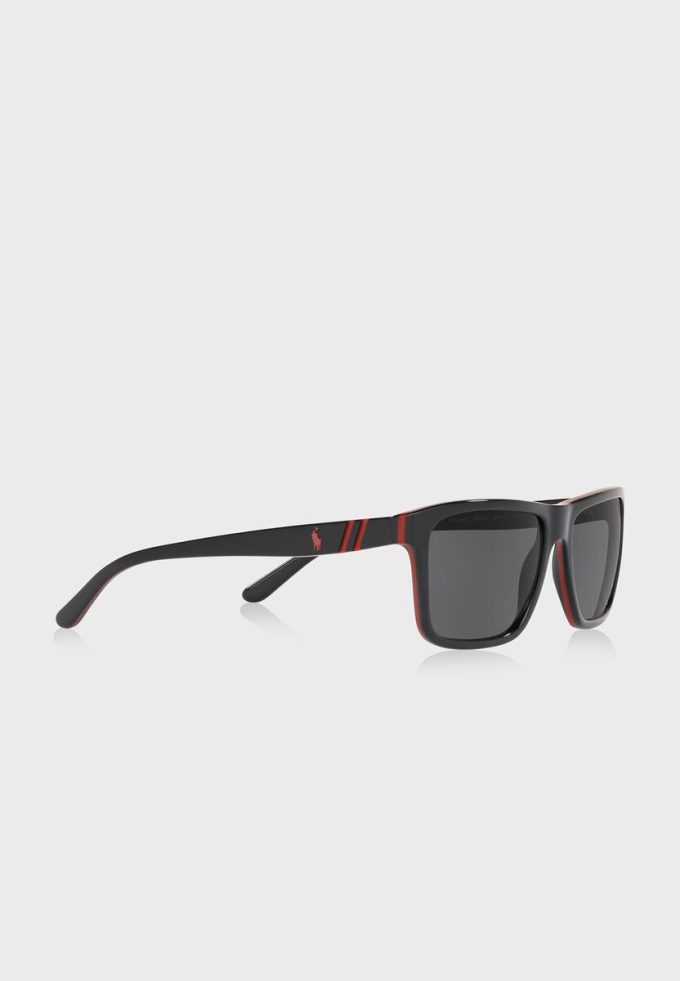 Lunettes de soleil carrées noires pour homme Ralph Lauren 0PH4153